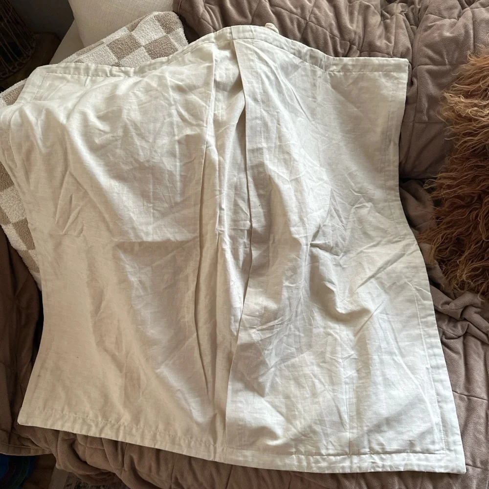 West Elm Rey Collection quilted Euro sham in a soft white/ivory tone.